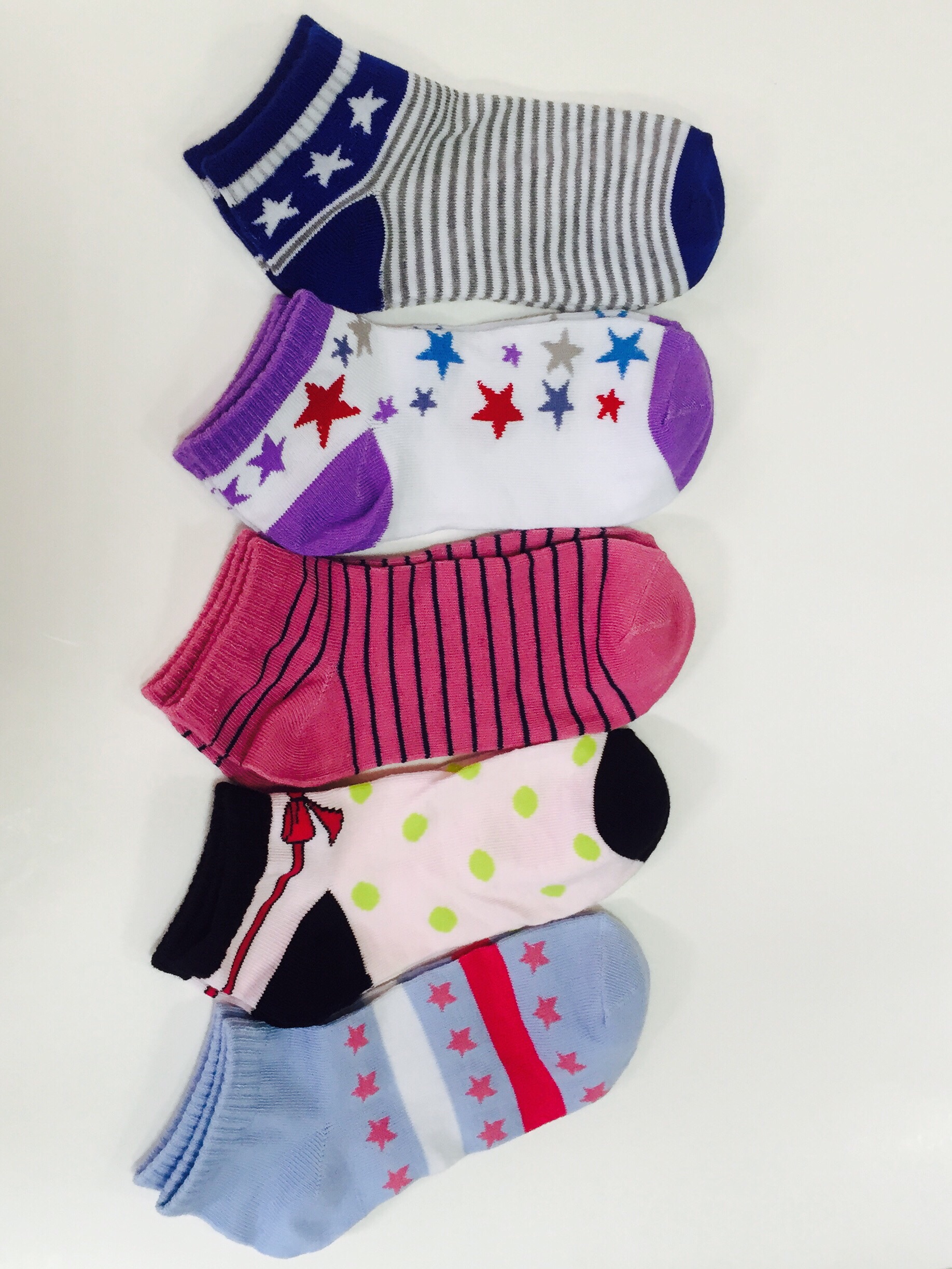 Kids factory manufacturer colorful girl no show low cut ankle polyester socks